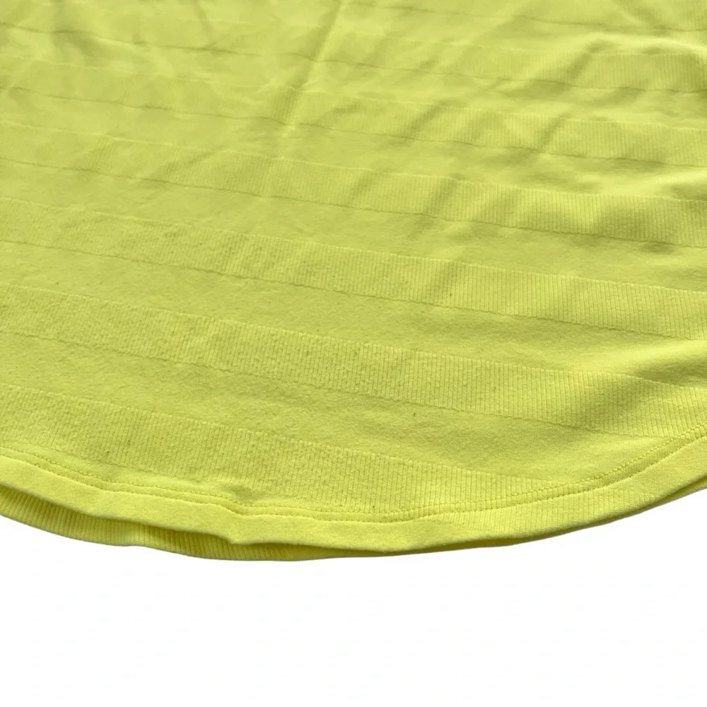 Lululemon Womens Clarity Yellow Cool Racerback Striped Ribbed Racerback Tank Top